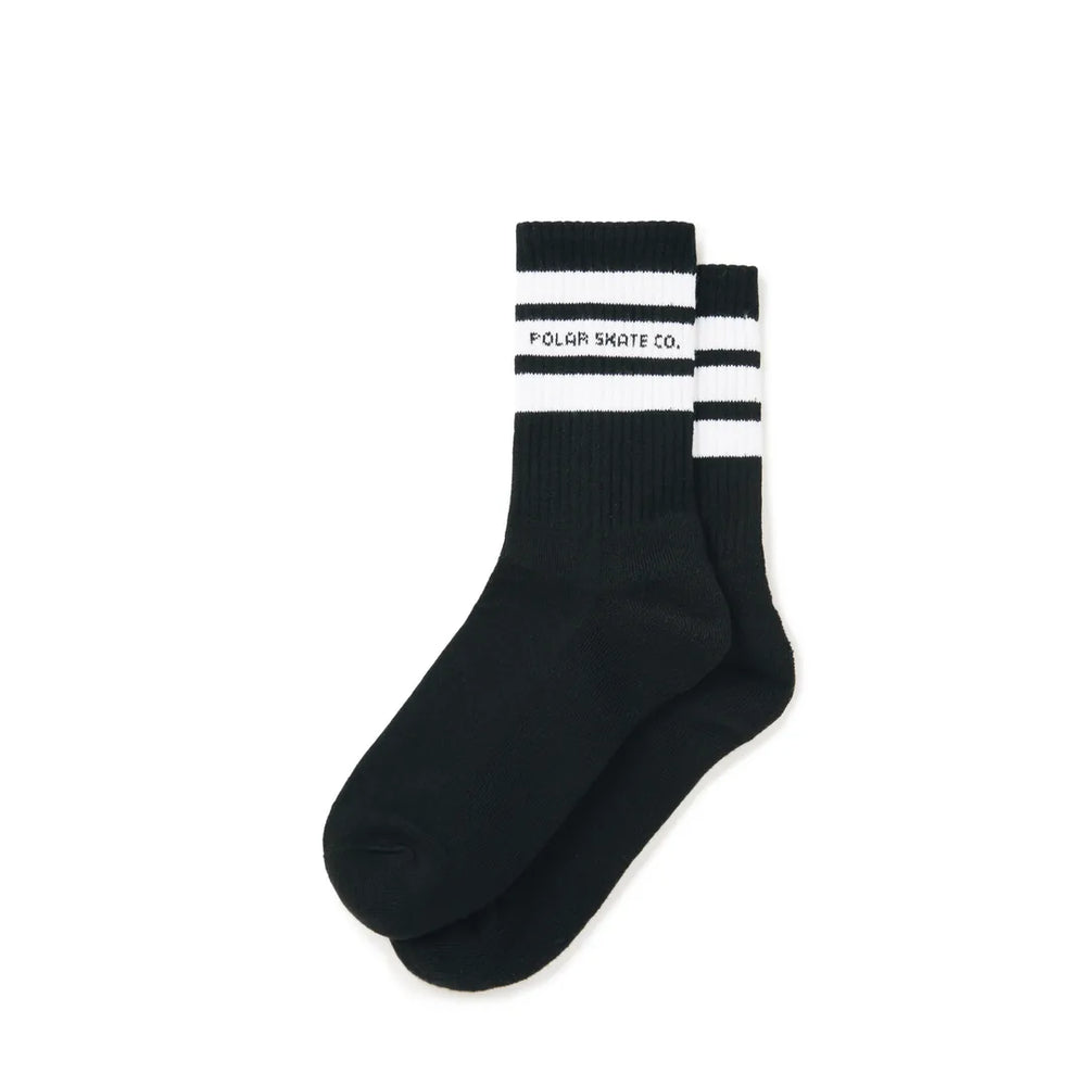 Chaussettes côtelées 'Fat Stripe' de Polar Skate Co. - Noir
