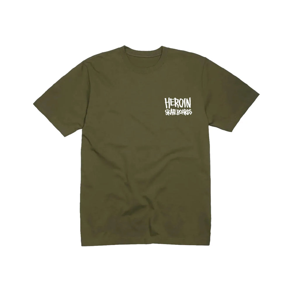 T-shirt Heroin Skateboards 'The Pickle' - Vert Doux