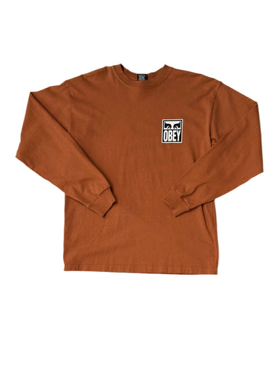 Obey T-shirt manches longues 'Eyes Icon 2' - Brun Bombay