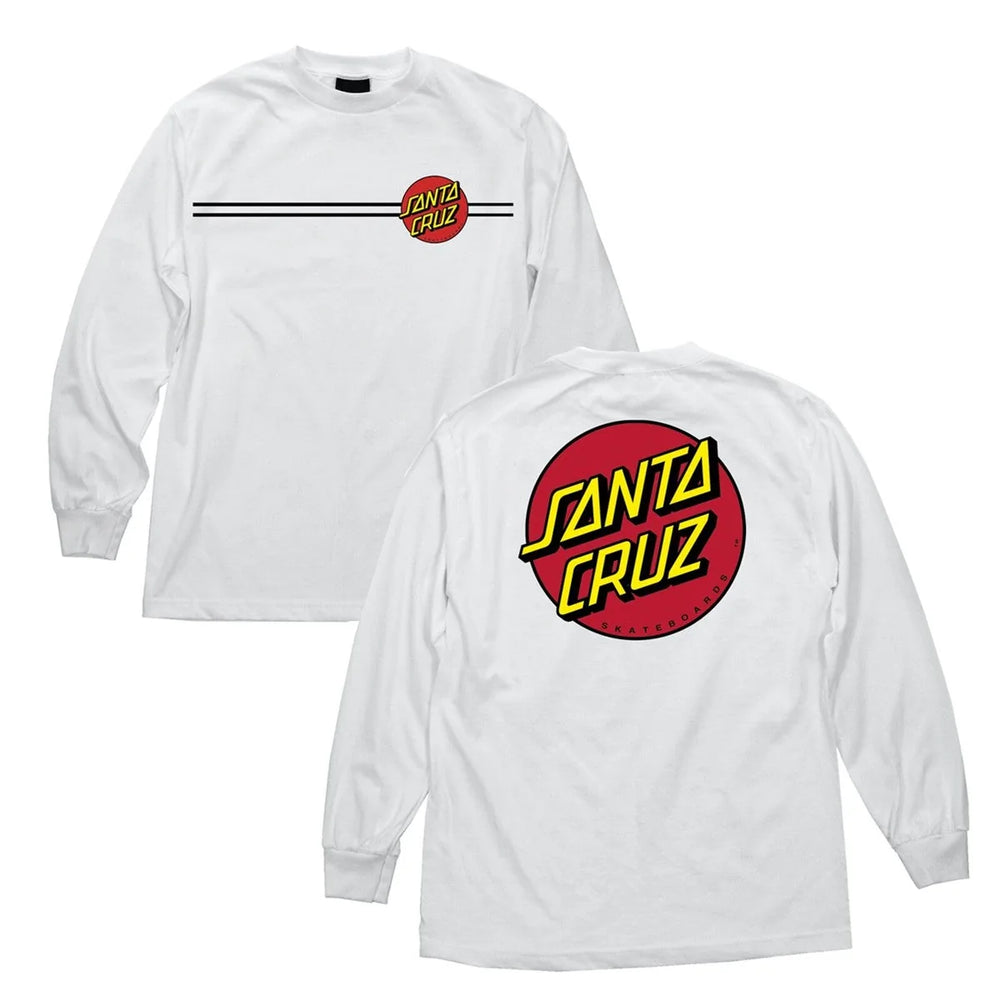 T-shirt à manches longues 'Classic Dot' Santa Cruz - Blanc