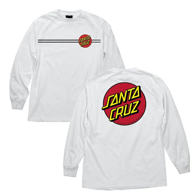 T-shirt à manches longues 'Classic Dot' Santa Cruz - Blanc