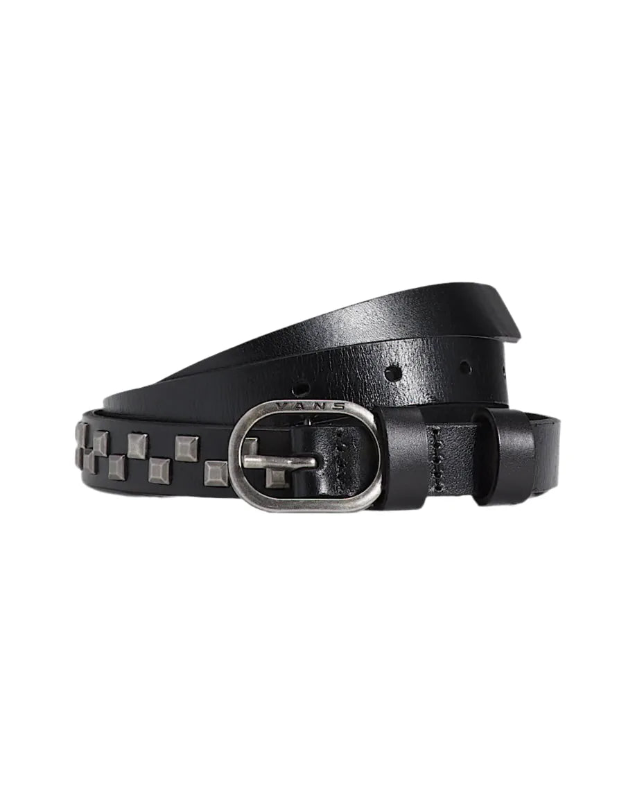 Ceinture en cuir Vans 'Checkerboard Studded' - Noir