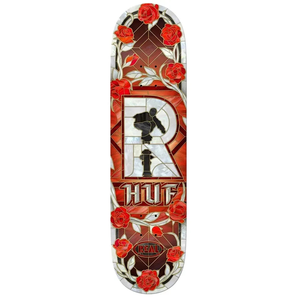 Planche de skate Real Skateboards x HUF 'Cathedral' - Rouge