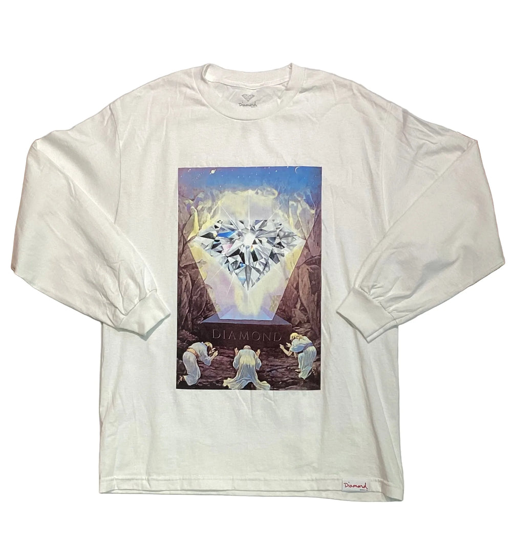 T-shirt à manches longues 'Worship' de Diamond Supply Co. - Blanc