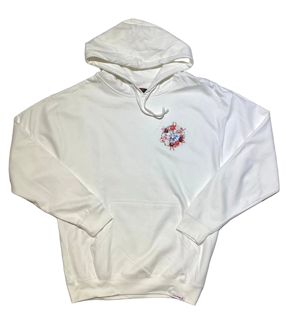 Diamond Supply Co. Chandail à Capuche 'Flower Jewel' - Blanc