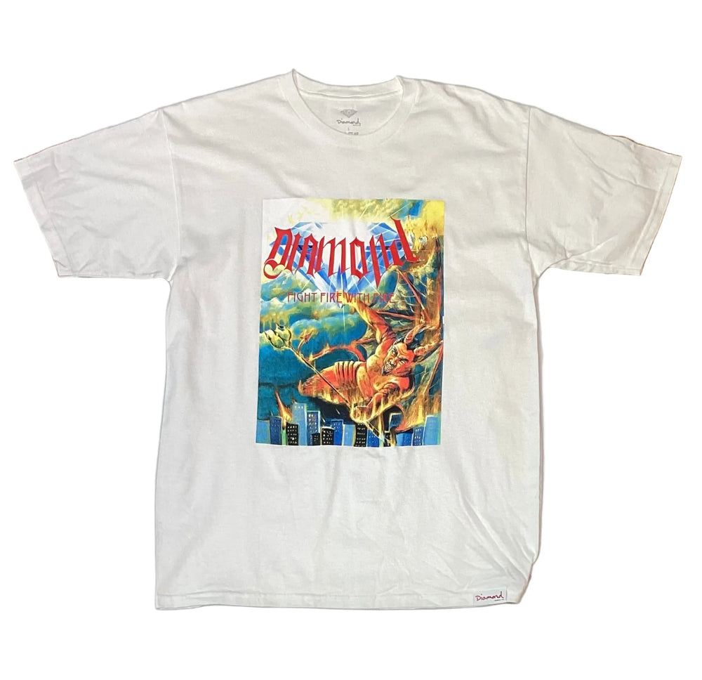 T-shirt 'Fight' Diamond Supply Co. - Blanc