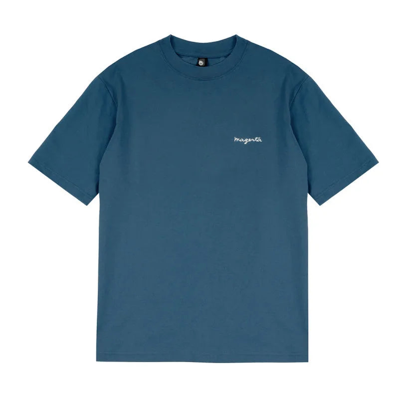 T-shirt 'Pomme' Magenta - Bleu Pétrole
