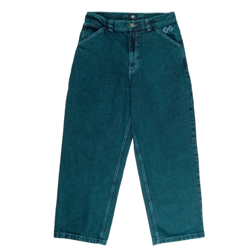 Jean baggy 'Ledge' en denim magenta - Bleu sarcelle