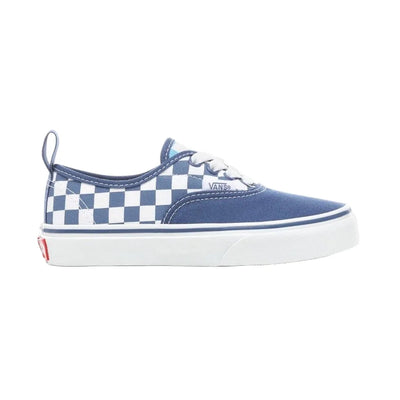 Vans 'Authentic Elastic' Shoes - Navy/True White Checkerboard (KIDS)