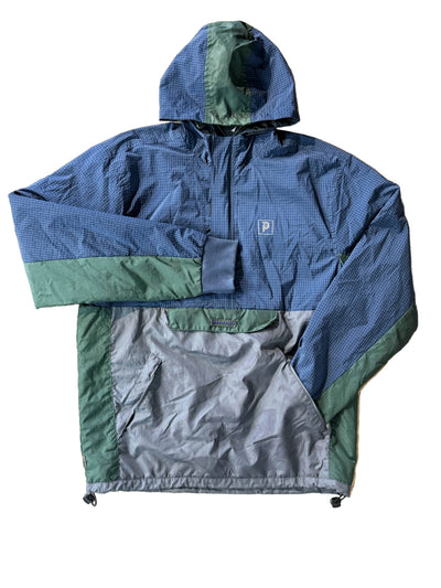 Coupe-vent à quart de zip 'Retro Dirty P' Primitif - Bleu/Vert (Réfléchissant)