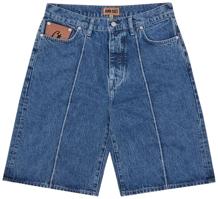 Shorts "C-Star" en denim Corteiz - Coupe ample - Bleu délavé