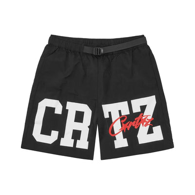 Shorts en nylon Corteiz 'CRTZ' - Noir