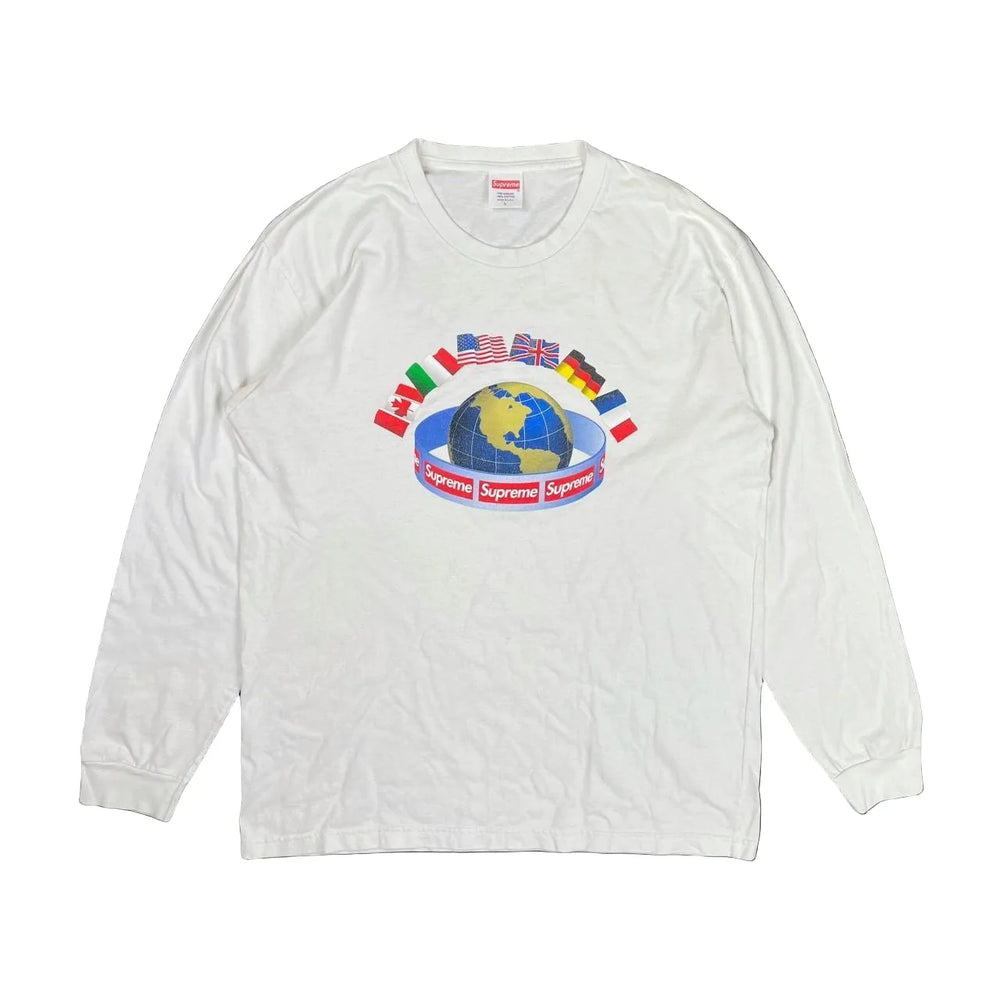 T-shirt à manches longues 'Worldwide Flag' Supreme - Blanc