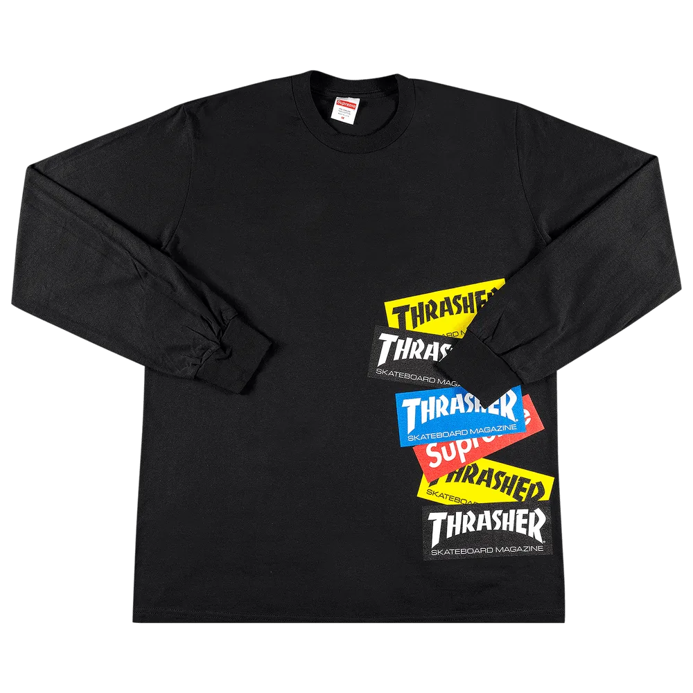 Supreme x Thrasher 'Multi Logo' L/S Tee - Black