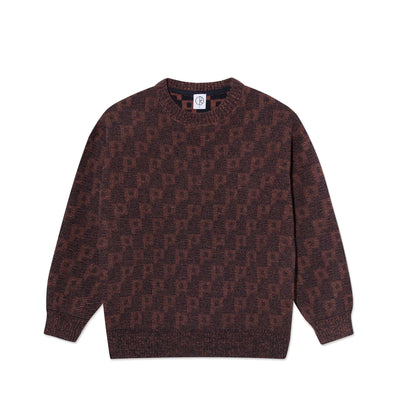 Polar Skate Co. 'George' Sweater - P Pattern/Navy/Orange