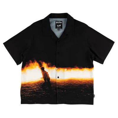 Chemise boutonnée Welcome x Harry Potter 'Le Terrier Brûlant' - Noir