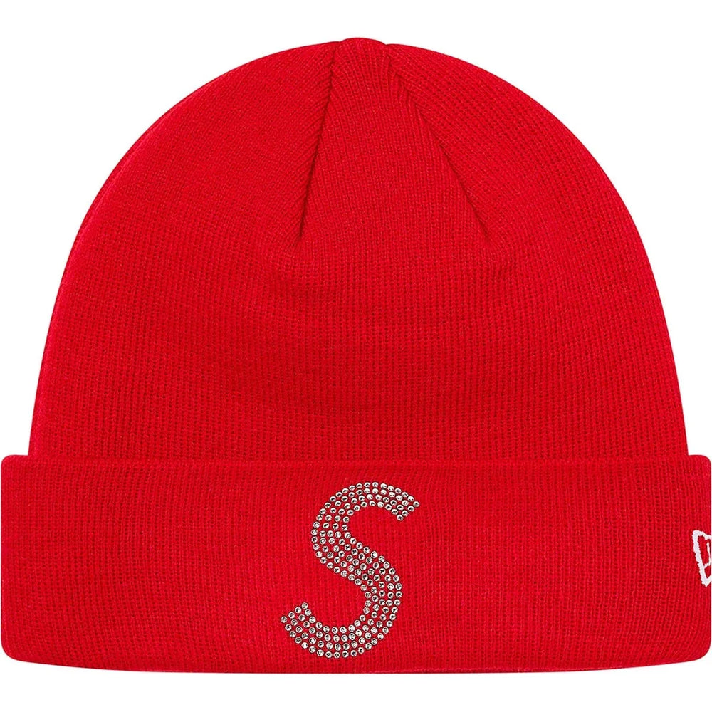 Supreme x New Era x Swarovski 'S Logo' Beanie - Red