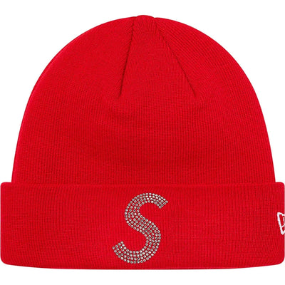 Tuque 'S Logo' Supreme x New Era x Swarovski - Rouge