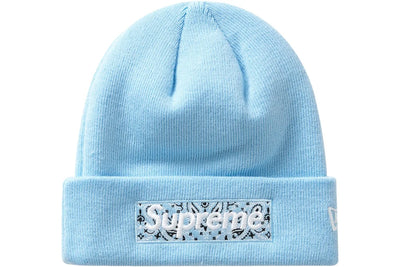 Tuque 'Bandana Box Logo' Supreme x New Era - Bleu Clair