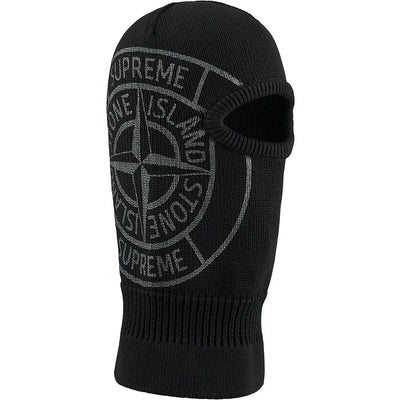 Supreme x Stone Island Passe-montagne 'Glow In The Dark' Tricoté - Noir
