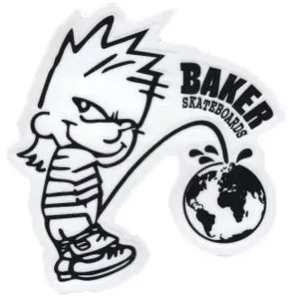 Autocollant "Baker Pissing On The World" - Noir