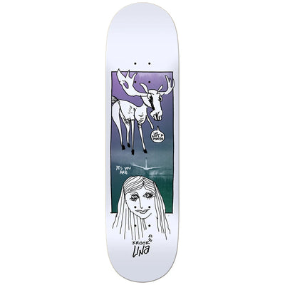 Krooked Skateboarding 'Una Debate' Skateboard Deck - White