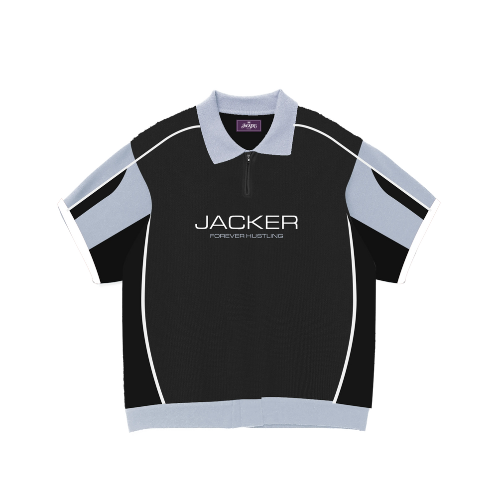 Jacker 'Ace' Knit Polo - Black