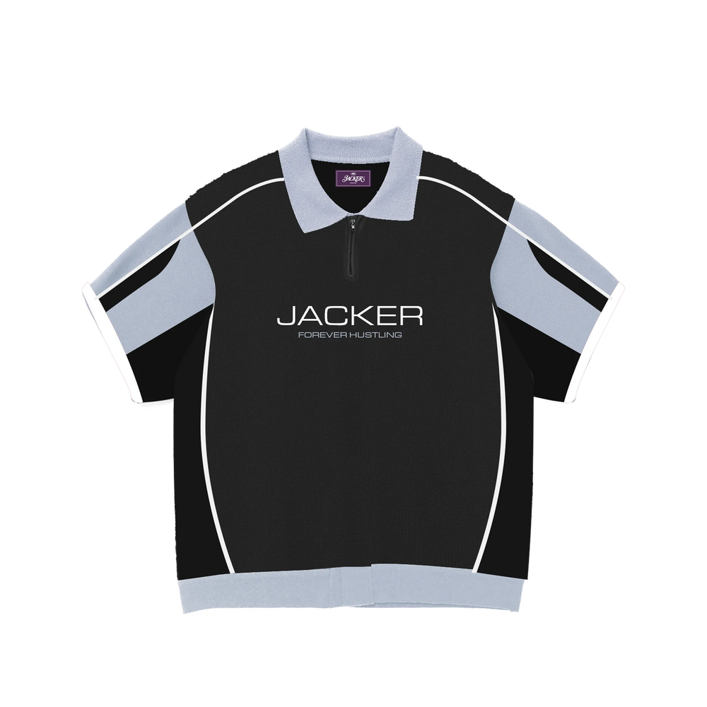 Jacker 'Ace' Knit Polo - Black