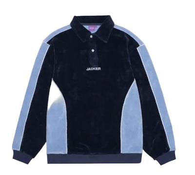 Jacker 'Comfy' Velvet Polo - Blue