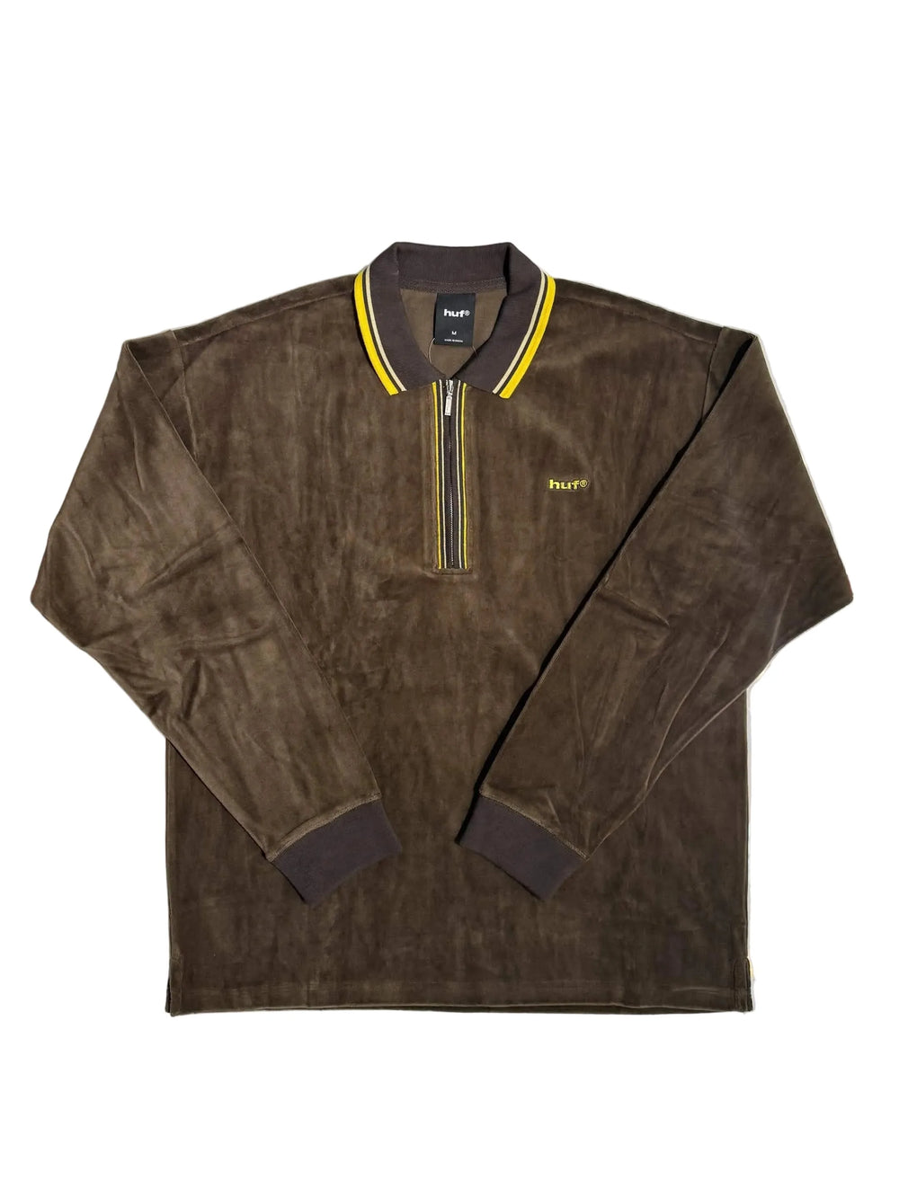 Polo à manches longues 'Parker Velour' HUF - Brun