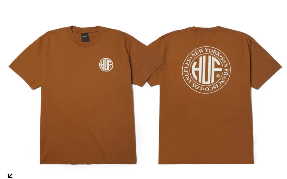 HUF 'Regional' Tee - Brown Sugar/White