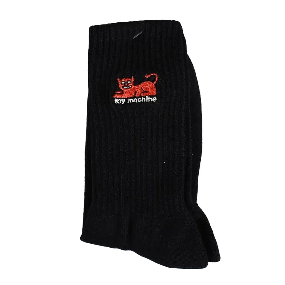 Toy Machine 'Devil Cat' Crew Socks - Black