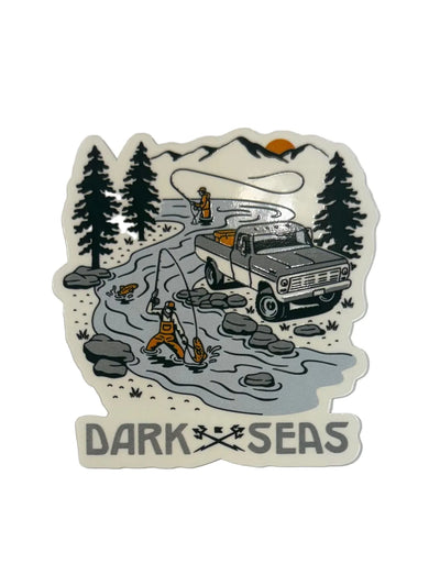 Dark Seas 'Fishing On The River' Sticker - Multi