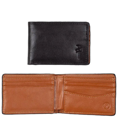 Red Dragon 'Genuine Leather' Bi-Fold Wallet - Black/Tan