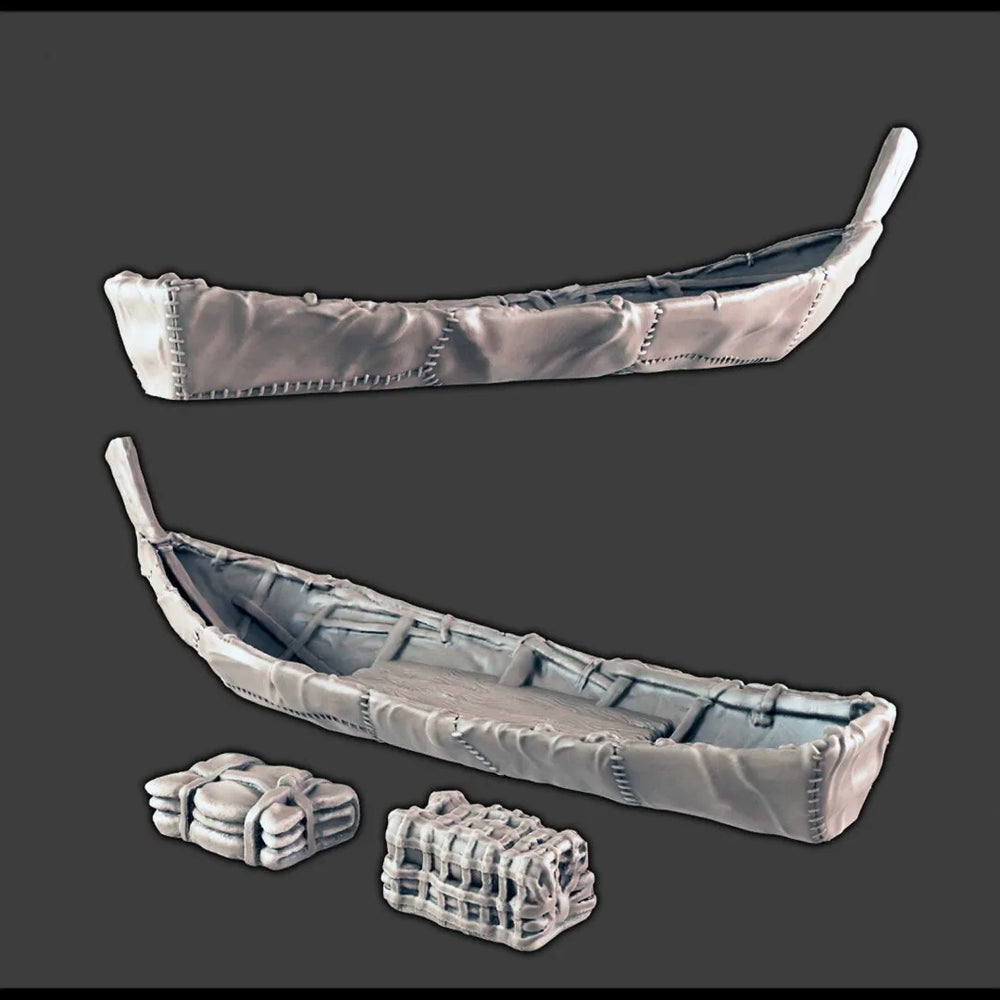 Bateau de pêche et équipement - Terrain pour JDR et jeux de guerre - EC3D Wilds of Wintertide, Tribu, Arctique, Froid, décorations éparses, Pathfinder 2E, Fantaisie
