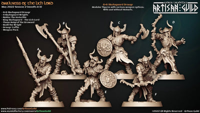 Skutagaard Draugar - Artisan Guild | D&D | Skeleton | Monster | Fighter | Melee| Archer | 32mm | Pathfinder | Frostgrave | TTRPG | Wargaming