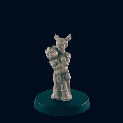 Jeune Fille Maléfique - EC3D | DnD | Enfant | Féminin | Villageoise | Paysanne | 32mm | Pathfinder | Roturière | TTRPG | Wargaming | Brute
