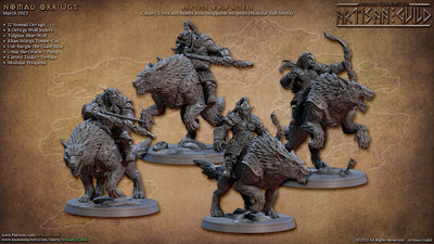 Orr'ugs Wolf Riders - Artisan Guild | Wolf | Fantasy | DnD | Pathfinder | Companion | Half Orc | Fighter | Ranger | Plains | Steppe | Animal