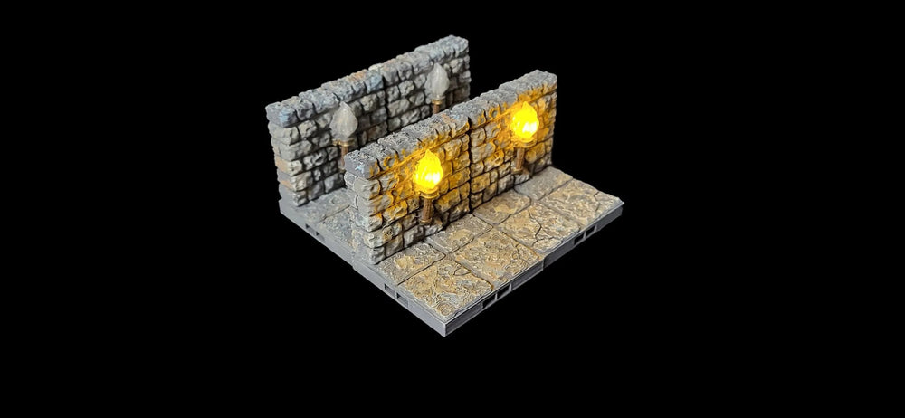 Torches LED Magnétiques pour donjons - Thème Donjon | Terrain de jeu peint | Dragonlock pour Donjons et Dragons, D&D, Pathfinder, Jeux de guerre