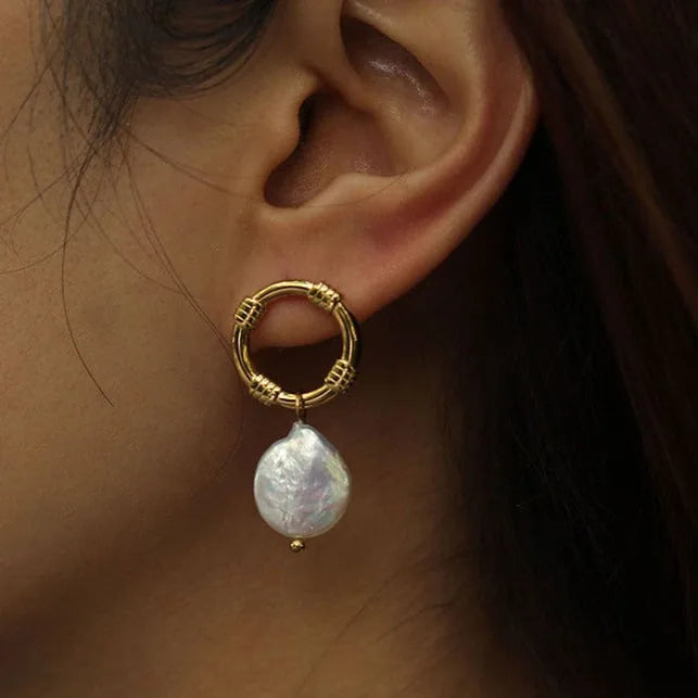 Boucles d'oreilles KINSLEY en perles d'eau douce naturelles