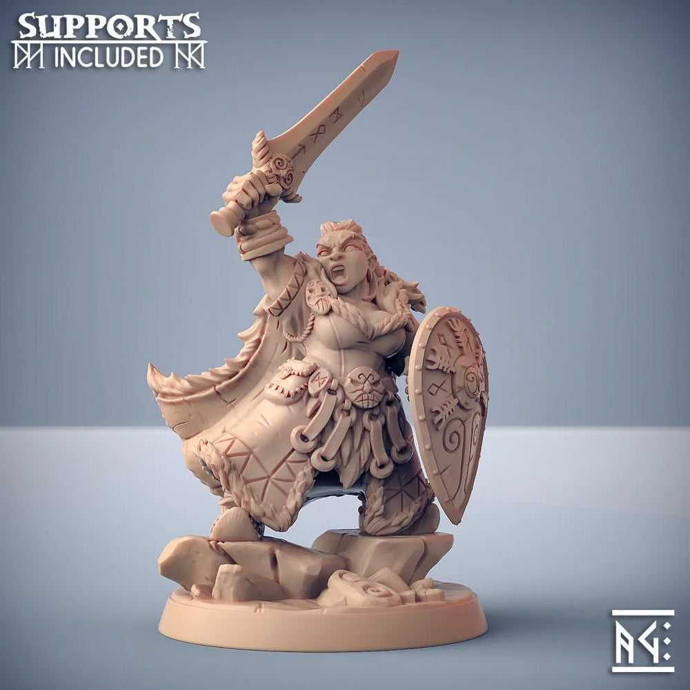 Gerta - Guilde d'Artisans | Personnage Féminin | Nain | Guerrier | Mêlée | PC | DnD | Guerrier | Pathfinder | 32mm | Fantaisie | Donjons et Dragons