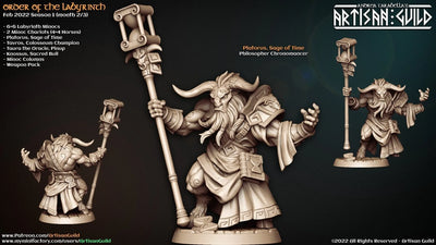 Platorus Sage of Time - Artisan Guild | Minotaur | Cleric | Sorcerer | Male | Fantasy | Wizard | Labyrinth | Frostgrave | DnD | Pathfinder