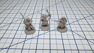 3 Orc Warrior Mini Pack - EC3D | DnD | Fighter | Bandit | Male | Female | 32mm | Pathfinder | commoner | TTRPG | Wargaming | Ranger