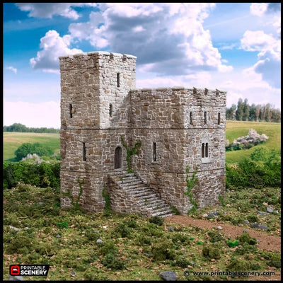 Fort Norman en Pierre - King and Country, DnD, Pathfinder, 15mm, 28mm, 32mm, terrain de jeu de guerre, décor fortifié D&D, base, château, pierre, médiéval