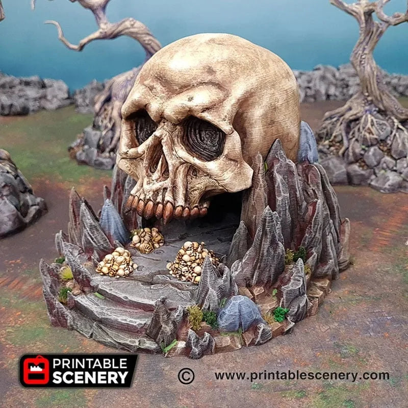 Titan Skull Cave - Shadowfey Wilds, DnD 5E, Pathfinder 2E 15mm, 28mm, 32mm, wargaming terrain, scatter scenery, D&D bolt action