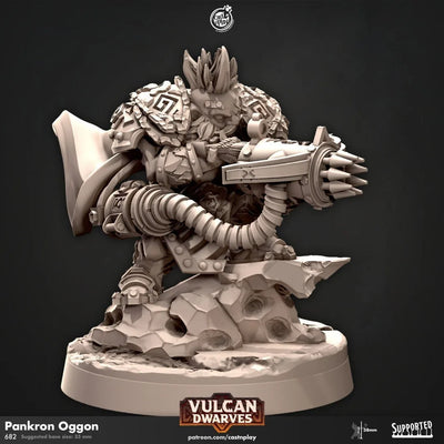 Pankron Oggon - Figurine de jeu de rôle - Nains Vulcan Cast N Play | Nain 32mm | Guerrier | Prêtre | Paladin | Barbare | Artisan | Pathfinder