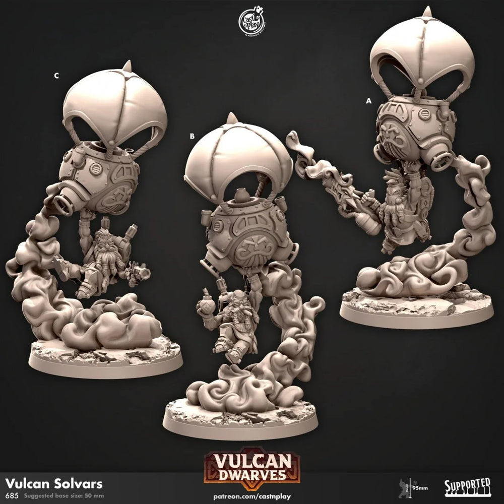 Vulcan Solvars - dnd miniature - Cast N Play Vulcan Dwarves | Dwarf 32mm | Fighter | mount | Artificer | Pathfinder | Wargaming | Flying