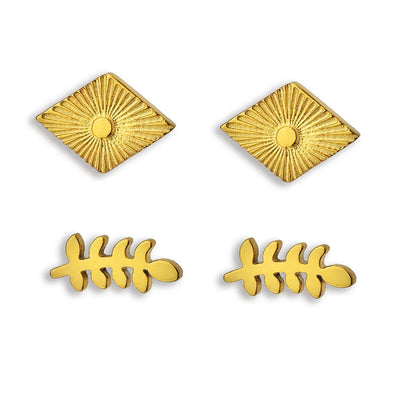 Ensemble de 2 paires de clous d'oreilles MATILDA