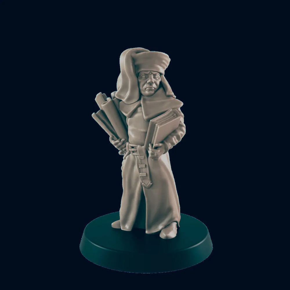 Clerc humain masculin - EC3D | DnD | Figurines de villageois | Érudit | PJ/PNJ | 32mm | Pathfinder | Gardien du savoir | TTRPG | Jeux de guerre | Frostgrave