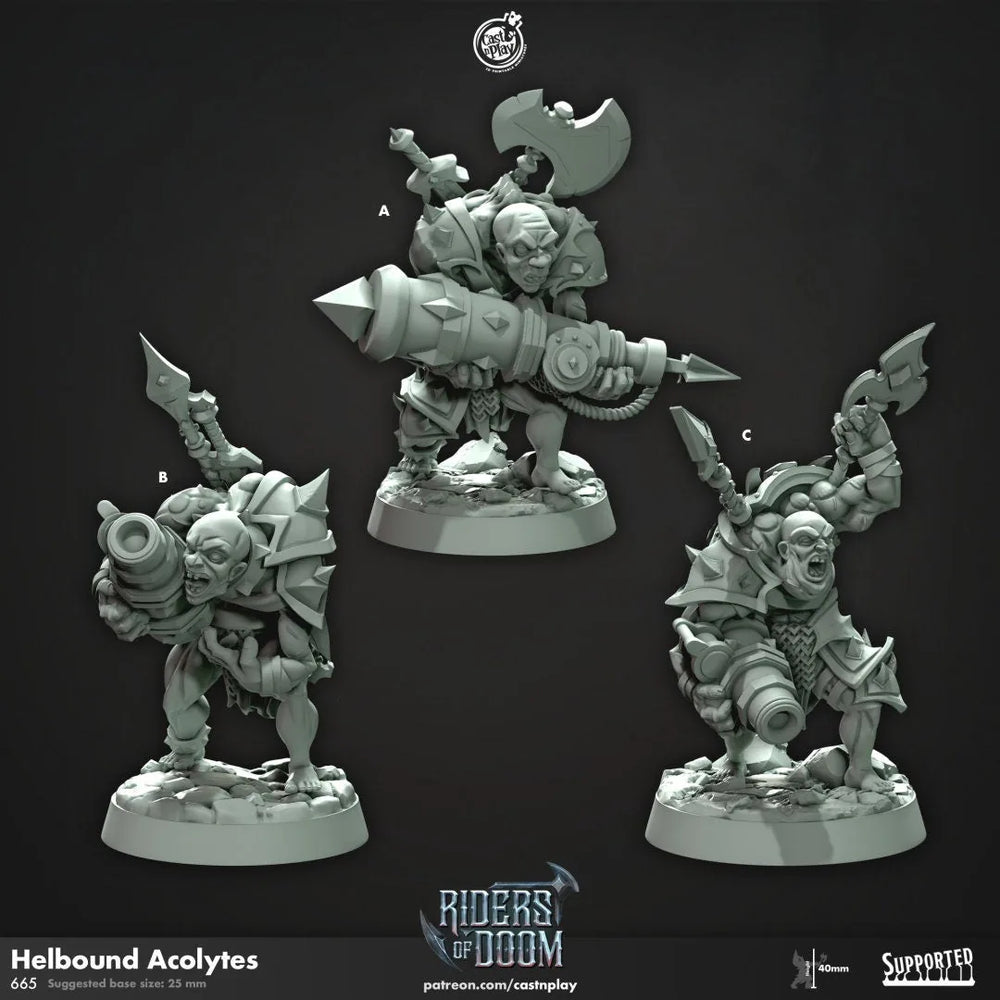 Acolyte infernal - miniature donjons et dragons - Cast N Play Cavaliers de la damnation - Jeu de guerre, Humain, Canon, Artillerie, Guerrier, Mort-vivant, Barbare, Chaos